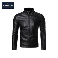 2020 hommes nouveau printemps et automne veste en cuir à la mode col montant manteau de moto pour l'hiver