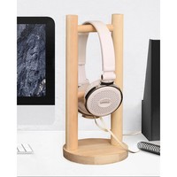 Support pour casque audio en bois écologique, design moderne, pour bureau et maison, dimensions 130x130x280mm, fabriqué au Vietnam, personnalisable