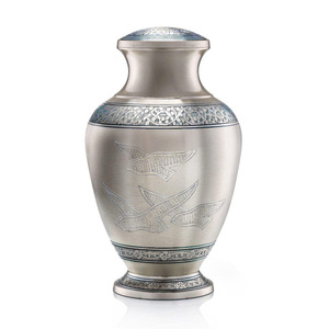 Wholesale Price Luxurious Funeral Memorial <b>Urn</b> Shiny Silver Color Latest Arrival Adult Cremation <b>Urn</b> for Pet and Human - Product Image 3