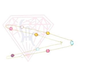 Classic Multi-Stone Necklace <b>Set</b> <b>for</b> Women or <b>Girls</b> Handmade Bezel Setting <b>for</b> Engagement Wedding Party or Anniversary - Product Image 5