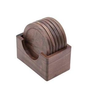 Posavasos decorativo de alta calidad para el hogar, posavasos de madera de Color negro con forma cuadrada, accesorios de estilo europeo - Product Image 6