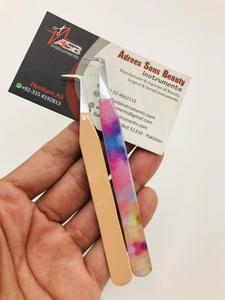 Pinzas de extensión de pestañas con logotipo personalizado para bota delgada de 90 grados Punta puntiaguda de acero inoxidable sostenible Etiqueta privada Mega volumen - Product Image 5