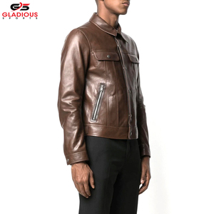 Chaqueta de cuero PU de alta calidad para hombre, estilo botón, chaquetas de cuero para motocicleta, moda informal - Product Image 2