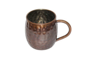 Tasse de mule de Moscou de meilleure qualité avec poignée en cuivre Texture martelée Cuivre pur avec tasses en cuivre poli miroir - Product Image 2