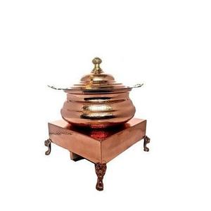 Réchaud martelé en cuivre avec support en fer Forme et taille personnalisées Réchaud pour la vaisselle à la maison - Product Image 3