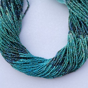หิน Chrysocolla ขนาด2มม. 3มม. 4มม.,ลูกปัดพลอยสีเขียวอมน้ำเงินทำจากเส้นใยอัญมณีราคาโรงงาน - Product Image 2