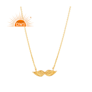 Collar con Colgante de Alas de Pájaro en Plata de Ley 925 Chapado en Oro, Diseño 2026, Superventas, para Mujer, Fabricante de Joyería - Product Image 1