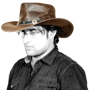 Sombrero Vaquero Occidental de Cuero Genuino HMB-906C, Color Marrón Antiguo, Alta Calidad, Grabado, Unisex, para Todas las Estaciones - Product Image 1