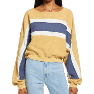 En gros belle qualité 100% pull en coton de luxe surdimensionné lettre broderie femmes sweat - Product Image 1