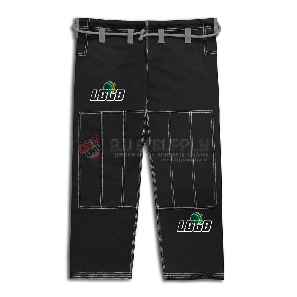 Siyah bjj pantolon pantolon 8oz 10oz tuval pantolon dövüş sanatları pantolon Karate pantolon