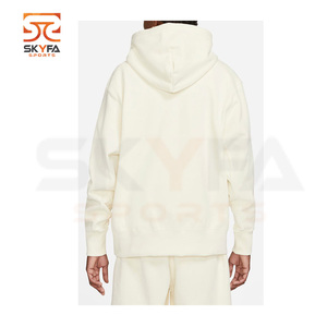 Sweat à capuche manches longues pour hommes, nouveau design de haute qualité, blanc cassé, logo personnalisé avec fermeture éclair, - Product Image 5