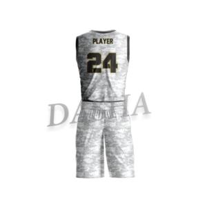 Camiseta de baloncesto de camuflaje gris claro personalizada al por mayor para Hombre Nuevo diseño de uniforme sublimado de talla grande transpirable - Product Image 3
