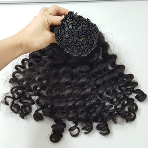 Extensión de cabello humano de alta calidad, punta de queratina italiana, extensiones de cabello prepegado de I/U/V/punta plana, cabello natural No químico - Product Image 2