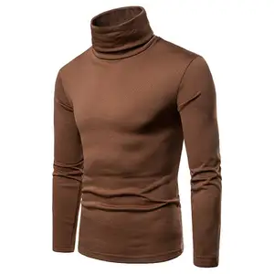 Men stretch high turtle neck Roll shirt long sleeve jumper tops pullover sweater