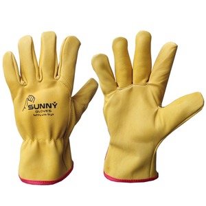 Cow Grain Leather <b>Driver</b> Work <b>Gloves</b> with Split Leather Back - Product Image 6