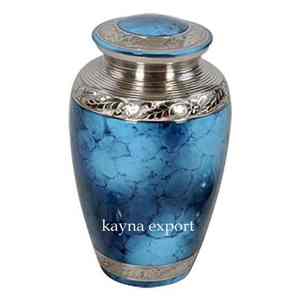 Rose plaquée nickel brillant gravé belle urne de crémation fini en émail de couleur rose adulte artisan indien fait des urnes faites à la main - Product Image 3