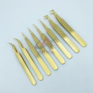 Pince à épiler d'extension de cils de qualité professionnelle Pince à cils à pointe pointue en acier inoxydable durable avec logo personnalisé - Product Image 4