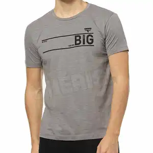 Wholesale Cheap Price Grey Chest Print T-Shirt Custom Men cotton t shirts