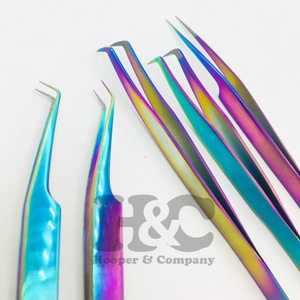 Pince à épiler arc-en-ciel en acier inoxydable personnalisée pour extension de cils pointes de volume en fibre durable vison - Product Image 6