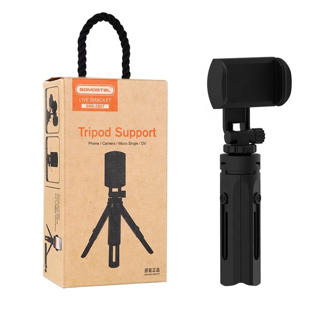 Somostel ZB07 Mini Tripod Holder Vertical and Horizontal Turn 360 Degree Adjustable Clamp Mobile Phone Support for Cell Phone