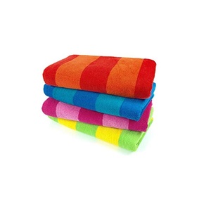Serviettes de plage 100% coton biologique multicolore avec certificat Gots Ensemble de serviettes de nettoyage gaufrées à séchage rapide avec logo personnalisé pour l'extérieur - Product Image 6