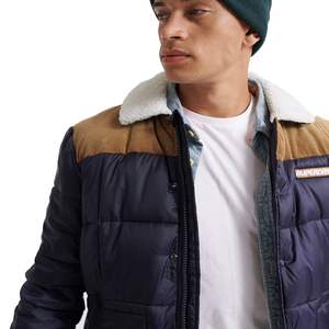 Chaquetas acolchadas de invierno informales para hombre más vendidas, cierre de cremallera de talla grande, tejido de poliéster acanalado, Cuello de piel, punto lavado - Product Image 3