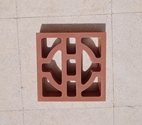 Blocs creux en terre cuite rouge naturelle, briques, carreaux Jaali, utilisés pour le revêtement mural, briques pare-vent, taille 200X200X60 mm, motif perlé