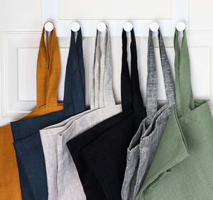 Bolso de mano de lino beige 100% personalizado con asa de cuerda Bolso de compras de hombro sostenible - Product Image 4