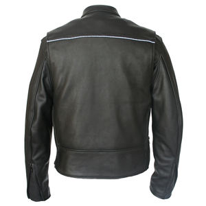 Chaqueta de invierno personalizada para hombre, ajustada, de cuero de vaca, resistente al agua, 100% de cuero, estilo informal para motocicleta, color personalizado, talla XL - Product Image 3