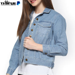 Venta al por mayor personalizada Denim Jersey Bomber Chaqueta de punto para mujer al aire libre abrigo chaqueta de mujer Alemania primavera - Product Image 2
