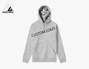 Sudadera con capucha de manga larga para hombre, bolsillo de canguro cálido, logotipo bordado 3D personalizado, 100% algodón, tejido sólido, forro de moda para - Product Image 4