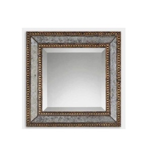 Marco de espejo de pared hecho a mano cuadro de pino marco colgante decorativo para el hogar hoja galvanizada y aluminio decoración del hogar de lujo - Product Image 1