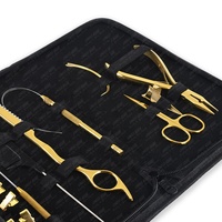 Kit d'outils pour extensions de cheveux en acier inoxydable de qualité chirurgicale, pinces pour micro-anneaux nano, aiguilles de tirage, étui de couleur personnalisée pour salon
