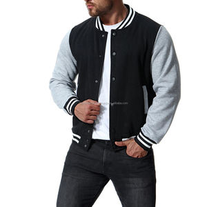 Letterman-veste en molleton de coton HIVJ26, disponible dans toutes les couleurs et broderie personnalisée en option, meilleure vente - Product Image 6
