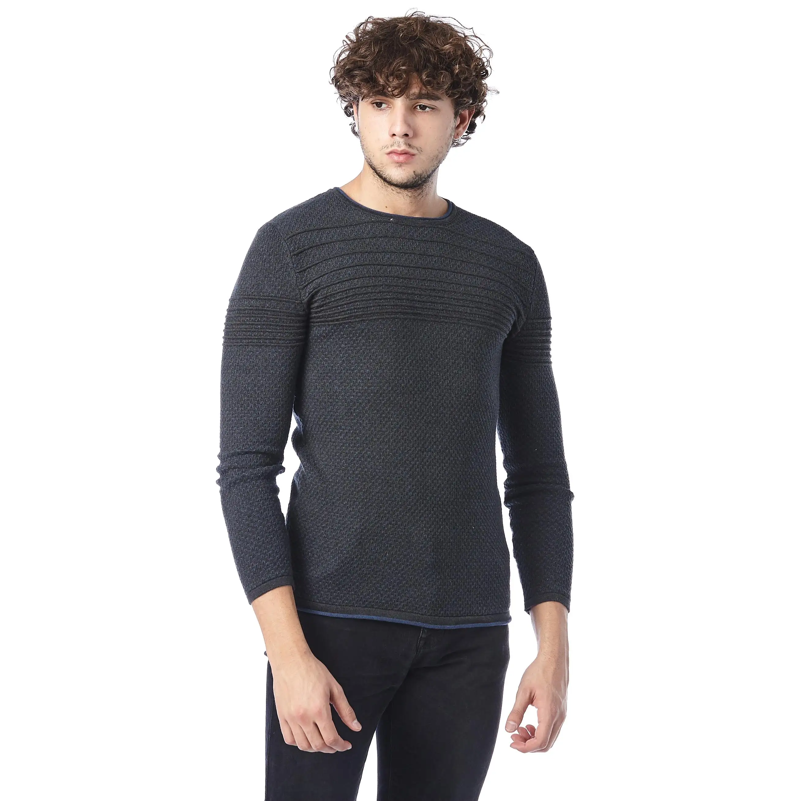 Custom Adult Knitted Custom Men Sweater Sweater knitted fabric soft solid product made in turkey