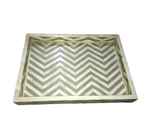 Plateau de service en incrustation d'os de qualité vintage fait à la main taille personnalisable pour la table basse de cuisine ou le service de boissons - Product Image 1