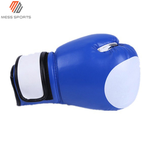 Blue Faux Leather Boxing Training <b>Gloves</b> With Velcro Closure Breathable Design For Adults - Product Image 2