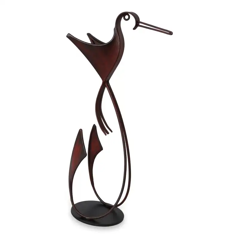 Горячая Распродажа металлическая коричневая птица стальная настольная статуя нового дизайна скульптуры по оптовой цене для украшения стола дома отеля