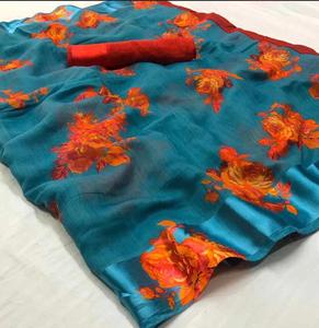 Diseñador Banarasi Saree con blusa Surat Material para fiestas Bollywood indio seda Sari blusa ropa Torque Color mayorista - Product Image 5