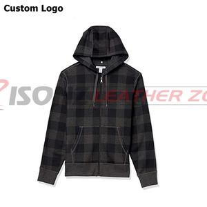 Sweats à capuche grande taille brodés personnalisés de haute qualité pour hommes Style de rue polaire décontracté pour l'hiver-Teint uni - Product Image 1