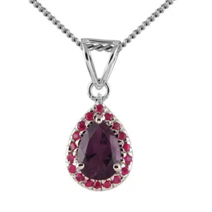 Collier pendentif topaze rose améthyste en argent sterling 925 naturel personnalisé au design de luxe bijoux - Product Image 1