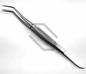 Dental Meriam Tweezer Angular 6" Serrated Stainless Steel <b>Surgical</b> <b>Instruments</b> - Product Image 1