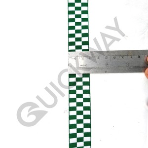 Vente en gros de ruban à carreaux vert et blanc ruban de médaille de couleur blanc vert personnalisé vente en vrac - Product Image 1