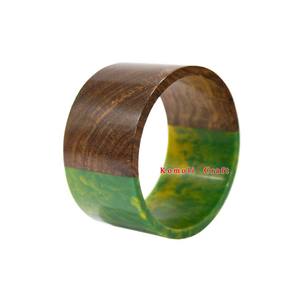 Bracelet en résine de bois demi-marbré, bijoux personnalisés, couleur - Product Image 1