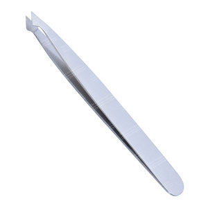 Herramienta de extensión de cabello con pinzas de cejas con punta en ángulo de acero inoxidable - Product Image 1
