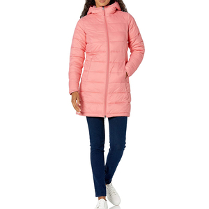 Chaquetas acolchadas de lana largas hechas a medida para mujer, tela de punto con forro de nailon de talla grande XS con patrón de algodón bordado - Product Image 1