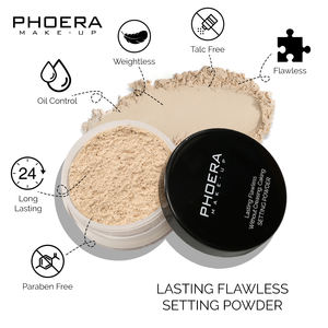 <span class=keywords><strong>PHOERA</strong></span>-Polvo de maquillaje y acabado para rostro, polvo de ajuste suelto y duradero - Product Image 4