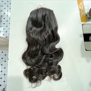 Peluca de Cabello Humano con Cierre de Encaje, Ondas Profundas, Color Negro Natural, Sin Pegamento, para Uso Diario en Salón - Product Image 2