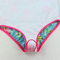 Maillot de bain une pièce pour filles, style string, anti-UV, respirant, rose à carreaux, 100% polyester, vêtements de plage
