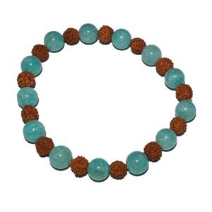 Comprar curación amazonita con Rudraksha pulsera para la oración - Product Image 1